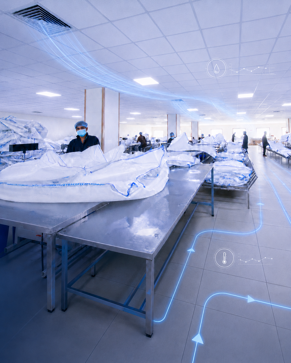 Food-grade FIBC Cleanroom corridor at Kandoi Global